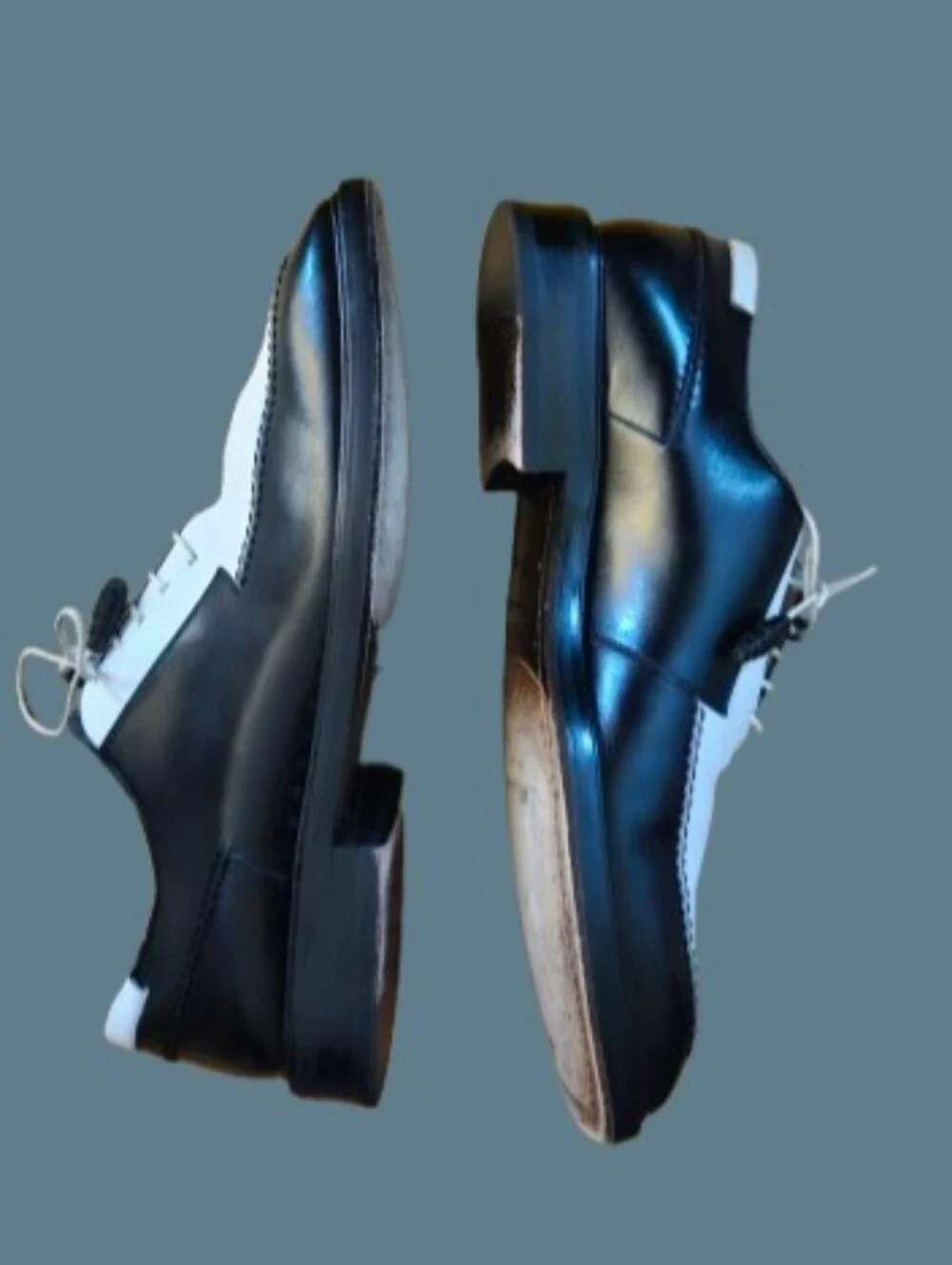 *Mezlan Two Tone Derby Leather Square Toe Dress Shoes